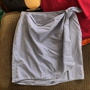Abercrombie tie waist gingham wrap skirt M medium
